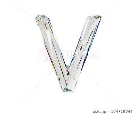 Letters made of natural transparent diamond-like material 104719044
