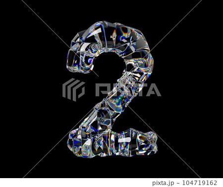 Digits made of natural transparent diamond-like materia Digits made of natural transparent diamond-like materia 104719162