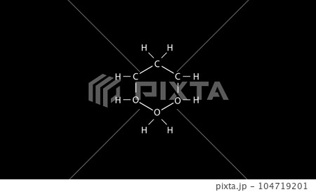 Structural chemical formula. Typing chemical reaction on black background. Molecular Structure Symbol. 3D animation. 104719201