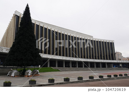 Kiev, Ukraine November 28, 2020: Building of the Palace of Culture "Ukraine" in the center of Kiev Kiev, Ukraine November 28, 2020: Building of the Palace of Culture "Ukraine" in the center of Kiev 104720619
