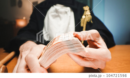 Judge counts the money Euro bribe in the institutional court of appeal Judge counts the money Euro bribe in the institutional court of appeal 104721598