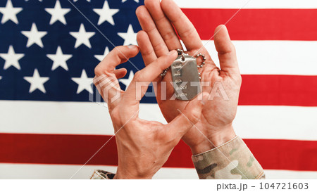Remember war dead soldier in memorial day with American flag Remember war dead soldier in memorial day with American flag 104721603