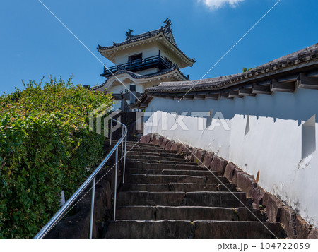 夏の青空と掛川城天守 静岡県掛川市 夏の青空と掛川城天守 静岡県掛川市 104722059