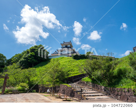 夏の青空と掛川城天守 静岡県掛川市 夏の青空と掛川城天守 静岡県掛川市 104722060