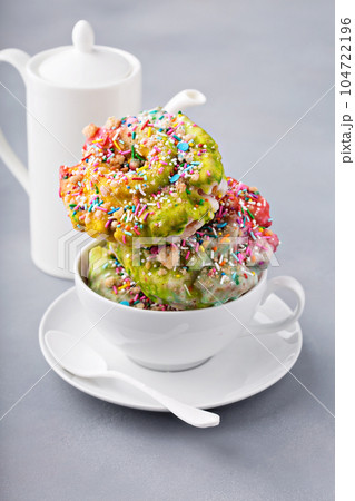 Unicorn donuts in a cup Unicorn donuts in a cup 104722196