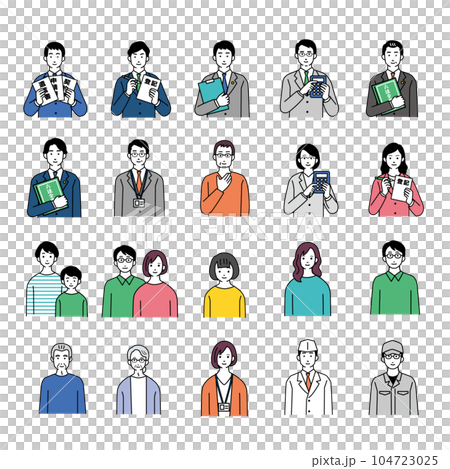 働く人々や地域の人々のシンプルなイラスト 士業 働く人々や地域の人々のシンプルなイラスト 士業 104723025