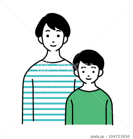 シンプルな親子のイラスト 104723050