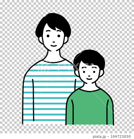 シンプルな親子のイラスト 104723050