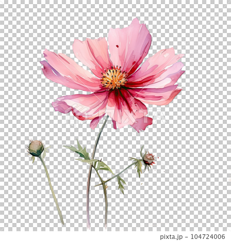 Watercolor flower. Illustration AI Generative 104724006