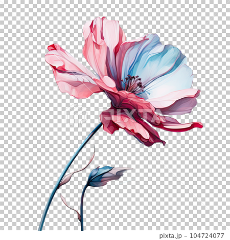 Watercolor flower. Illustration AI Generative 104724077