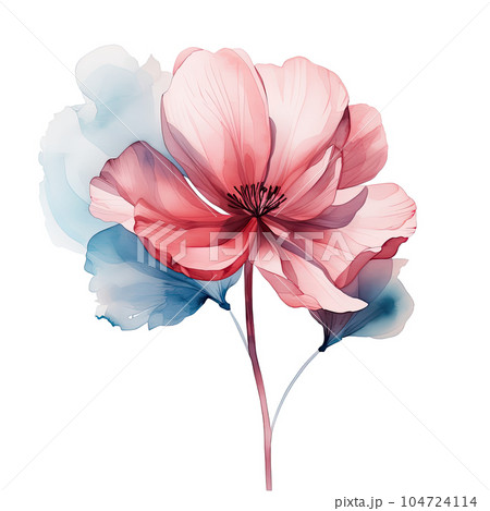 Watercolor flower. Illustration AI Generative 104724114