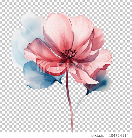Watercolor flower. Illustration AI Generative 104724114