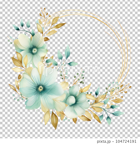 Watercolor natural frame. Illustration AI Generative 104724191