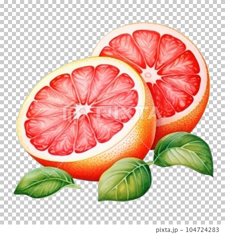 Watercolor red grapefruit. Illustration AI Generative 104724283