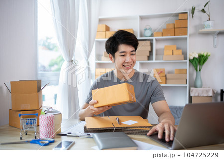 Empowering SMEs: Online Selling and Shipping for Small Business Owners, E-Commerce and Digital Commerce Concept. Empowering SMEs: Online Selling and Shipping for Small Business Owners, E-Commerce and Digital Commerce Concept. 104725229