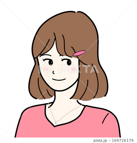 ヘアピンを付けたかわいい女の子 104726179