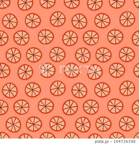 Orange Slices in Orange Background Pattern Vector. Fresh fruit repeating pattern. Vintage and retro style for wallpaper, wrapping paper, web and digital printables, fashion, design, fabric, clothes Orange Slices in Orange Background Pattern Vector. Fresh fruit repeating pattern. Vintage and retro style for wallpaper, wrapping paper, web and digital printables, fashion, design, fabric, clothes 104726398