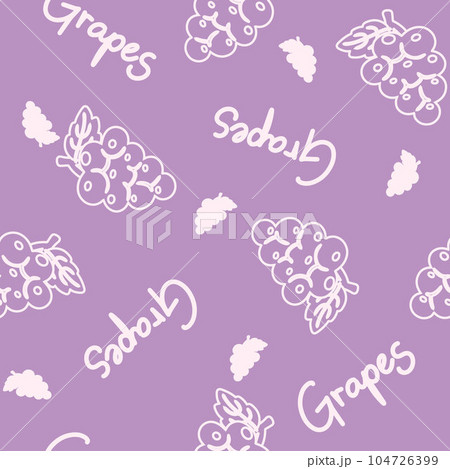 Grapes berry seamless pattern with word label vector illustration. Autumn style for clothes, wrapping paper, print. For kids, kiddie design Grapes berry seamless pattern with word label vector illustration. Autumn style for clothes, wrapping paper, print. For kids, kiddie design 104726399