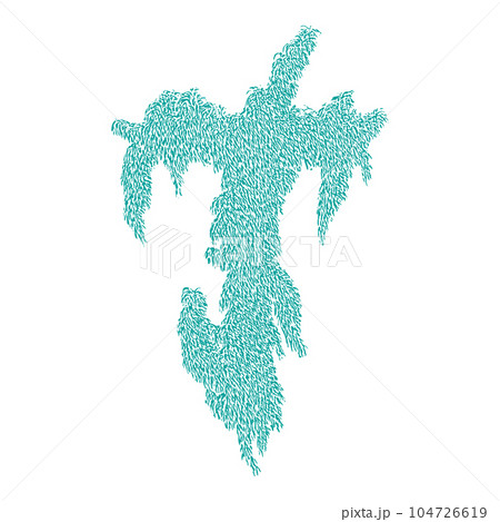 Bizarre decorative letter.Art font. 104726619