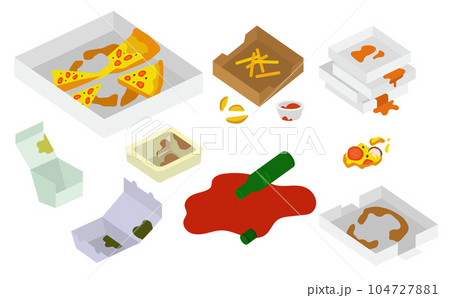 フードロスとゴミのイラスト フードロスとゴミのイラスト 104727881