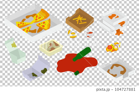 フードロスとゴミのイラスト フードロスとゴミのイラスト 104727881