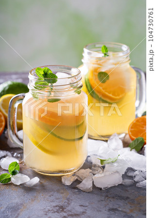 Citrus lemonade with oranges, lemons and limes 104730761