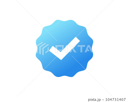 Modern Approved Icon. White Arrow Check Mark with Blue Circle Shape Sparkle Star Sticker Label isolated on White Background. Flat Vector Icon Design Elements For Web Templates. Modern Approved Icon. White Arrow Check Mark with Blue Circle Shape Sparkle Star Sticker Label isolated on White Background. Flat Vector Icon Design Elements For Web Templates. 104731407