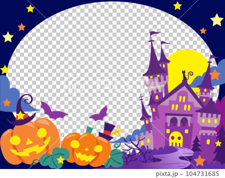 Halloween full moon and black cat 104731685