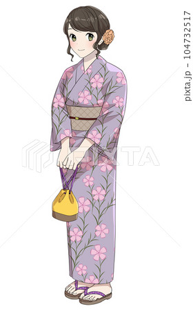 浴衣姿の女性 104732517