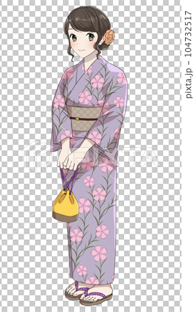 浴衣姿の女性 104732517