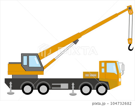 大型クレーン車のイラスト素材です。 大型クレーン車のイラスト素材です。 104732682