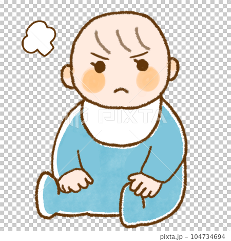 怒る赤ちゃんのイラスト 怒る赤ちゃんのイラスト 104734694