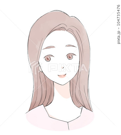 桃色　女性のイラスト 104735476