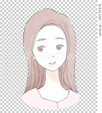 桃色　女性のイラスト 104735476