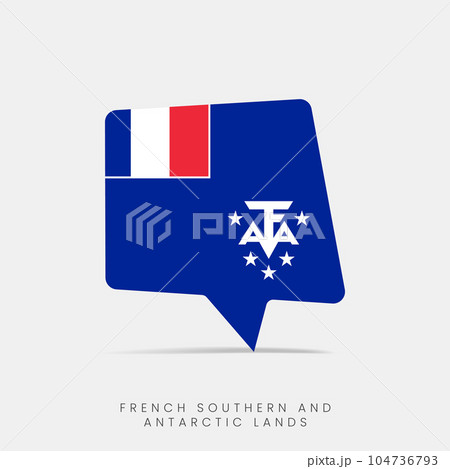 French Southern and Antarctic Lands flag bubble chat icon 104736793