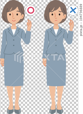 マルバツを出すビジネスパーソン 女性 マルバツを出すビジネスパーソン 女性 104736889