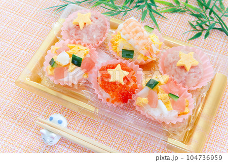 七夕の手作りばらチラシ寿司弁当 七夕の手作りばらチラシ寿司弁当 104736959