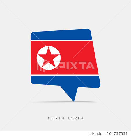 North Korea flag bubble chat icon 104737331