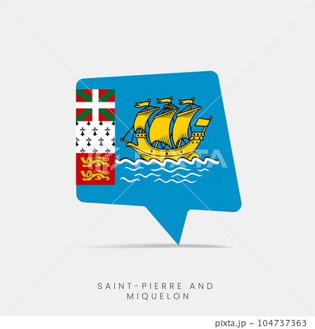 Saint Pierre and Miquelon flag bubble chat icon 104737363