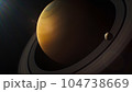 Illustration of Saturn and its moon 104738669