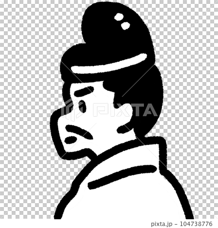 歷史貴族_天皇_曾我馬子的簡單上半身單色插畫漫畫 歷史貴族_天皇_曾我馬子的簡單上半身單色插畫漫畫 104738776