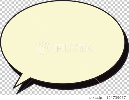 黃色陰影的圓形語音氣泡 黃色陰影的圓形語音氣泡 104739037