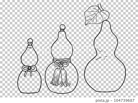 線画　シンプルイラスト　ひょうたん 104739687