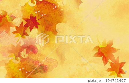 秋の紅葉をイメージした背景イラスト 104741497