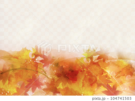 秋の紅葉をイメージした背景イラスト 104741503