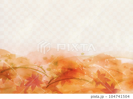 秋の紅葉をイメージした背景イラスト 104741504
