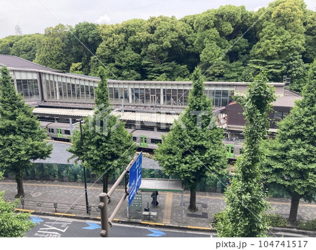 JR原宿駅と明治神宮の森 104741517