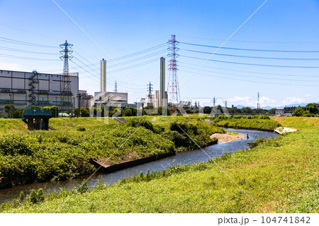 柳瀬川の工業地域の風景 104741842
