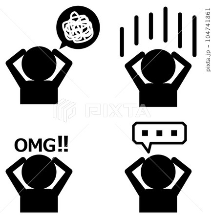 失敗や間違いをして絶望している人物のイラスト 104741861