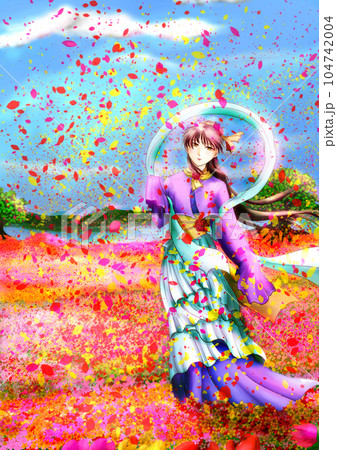 花畑と天女 104742004